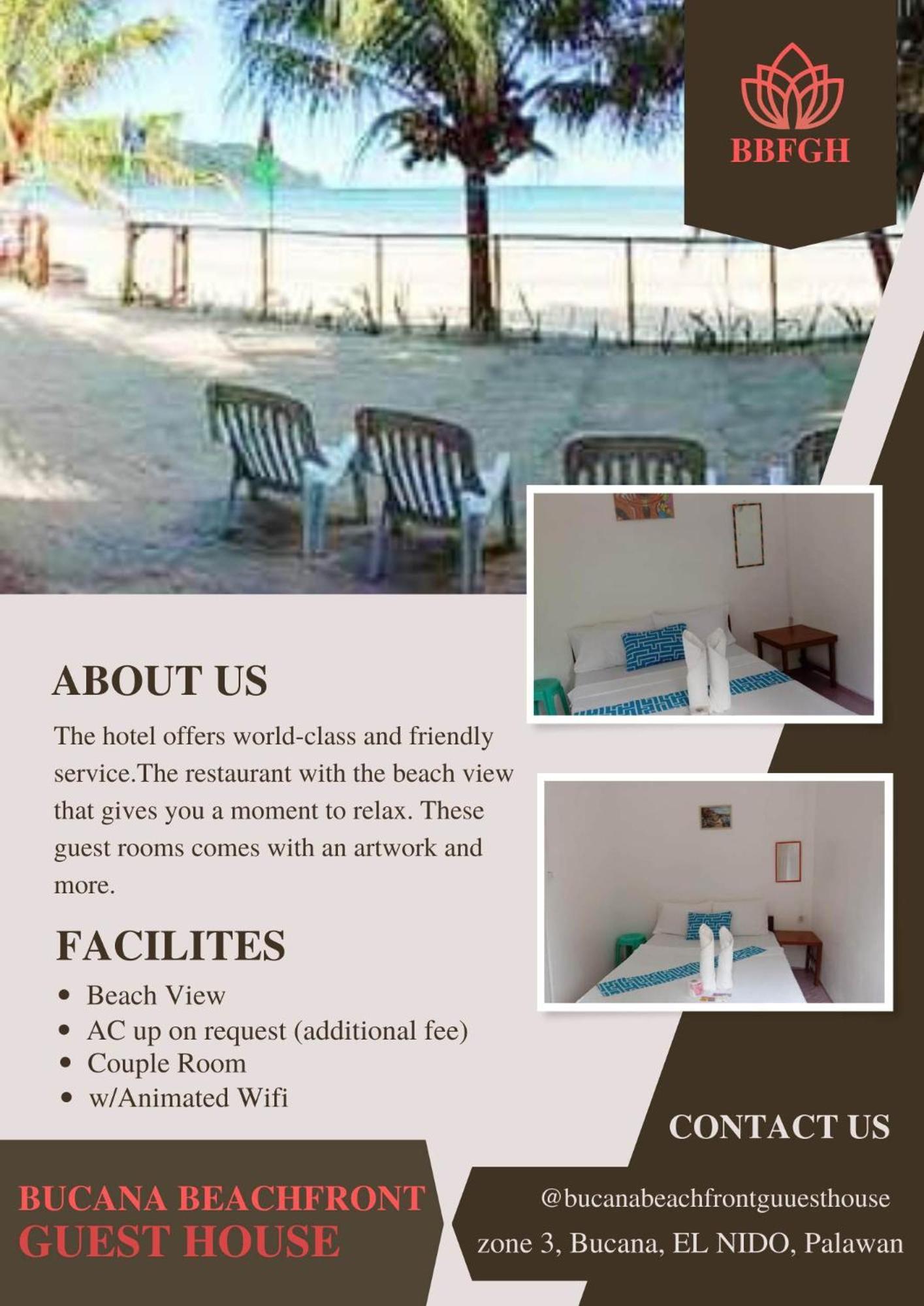 Bucana Beachfront Guesthouse El Nido Bagian luar foto